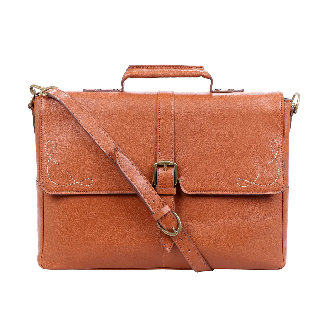 Boulder 02 Tan Leather Briefcase - Image 2