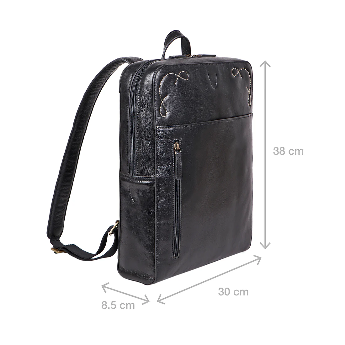 Boulder 03 Black Leather  Backpack - Image 3