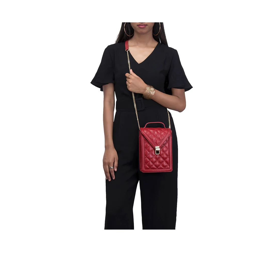 Boulevard 03 Sb Red Leather Sling Bag
