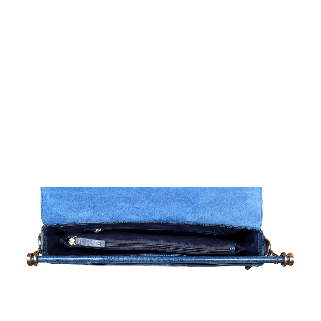 Buffy 02 Blue Leather Laptop Bag - Image 6