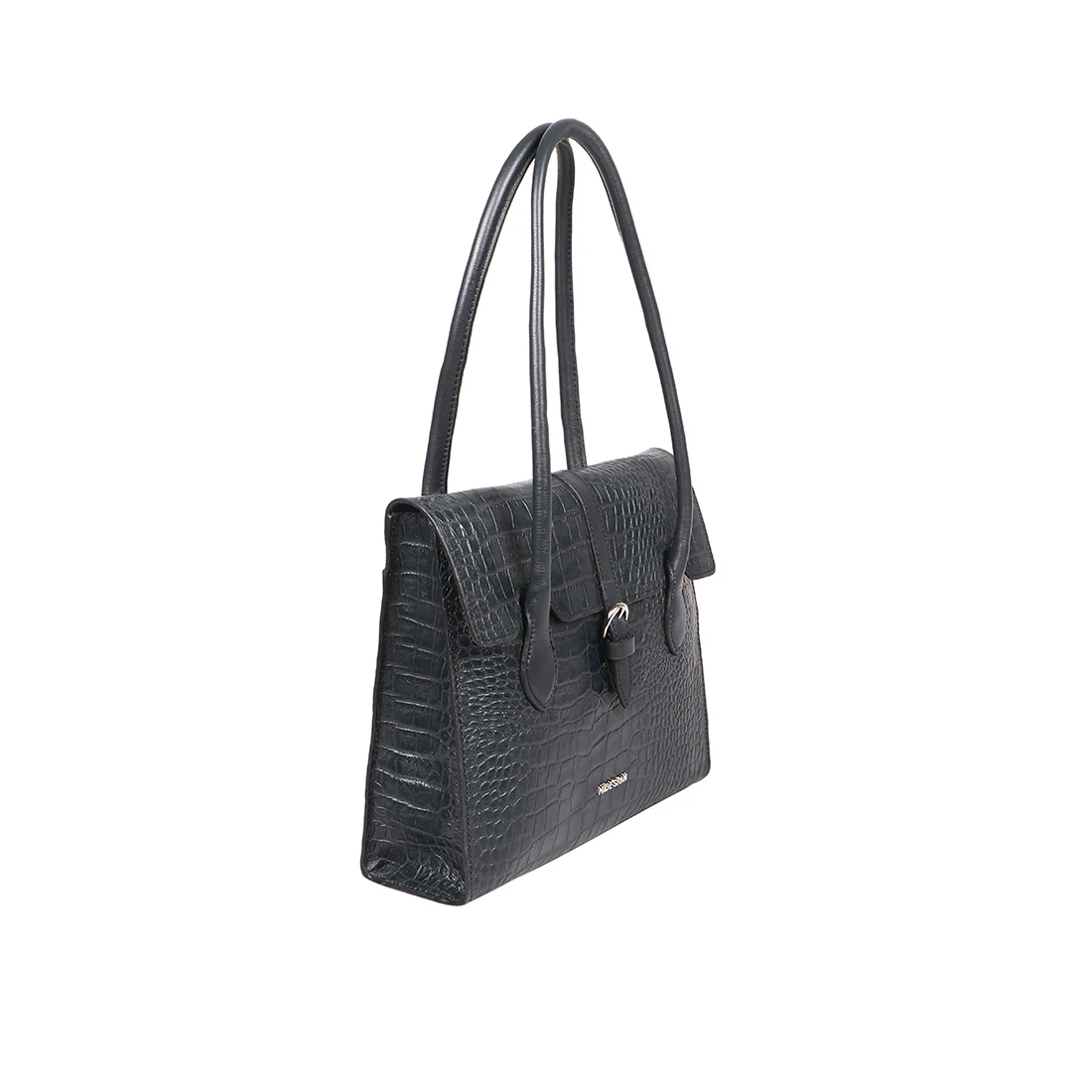 Cali 03 Blue Leather Tote Bag - Image 3
