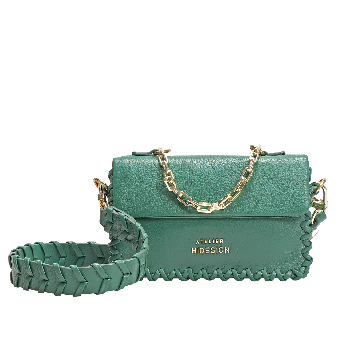 Callas 02 Green Leather Sling Bag - Image 2