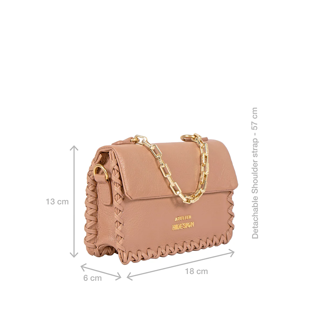 Callas 02 Nude Leather Sling Bag - Image 4