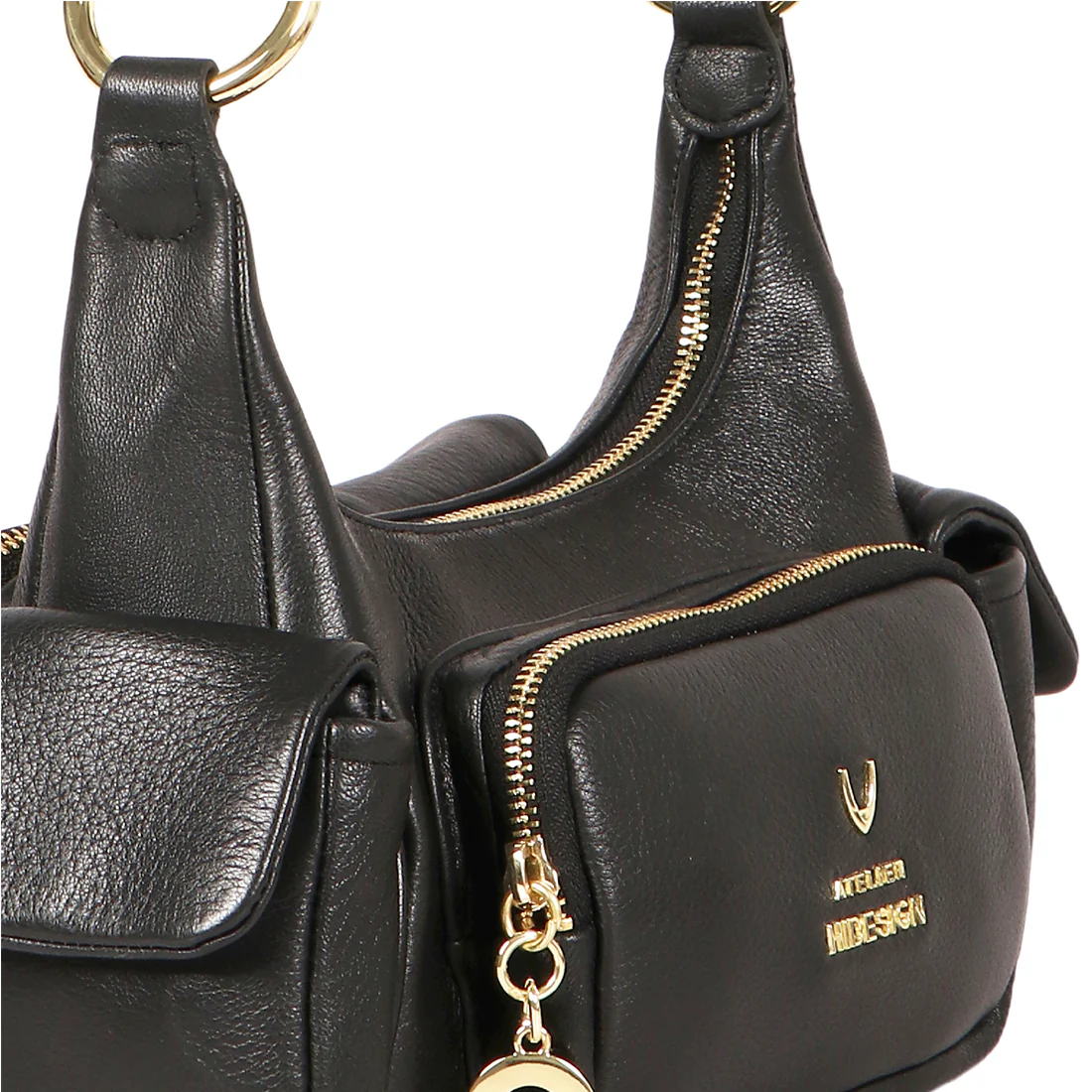 Callas 03 Black Leather Shoulder Bag - Image 6