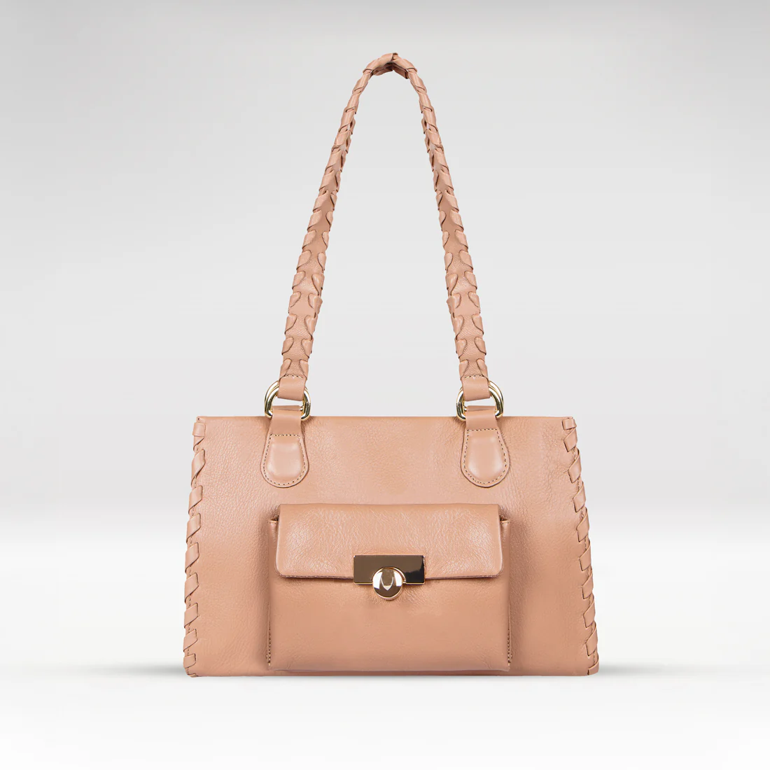 Callas 07 Nude Leather Tote Bag