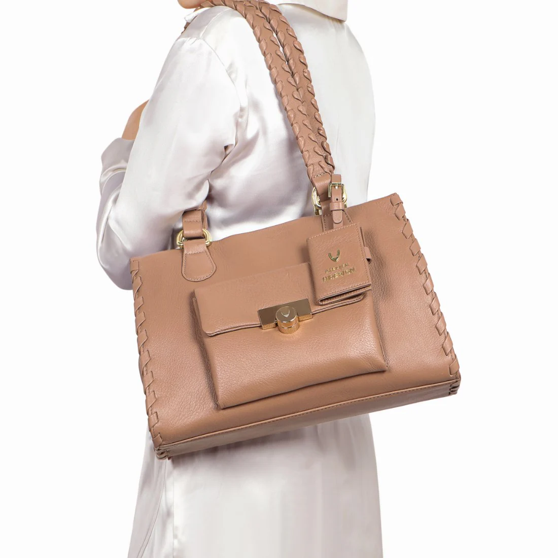 Callas 07 Nude Leather Tote Bag - Image 2