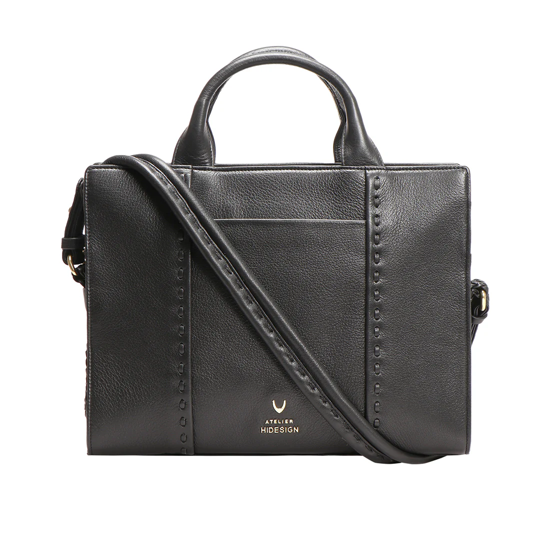 Callas 08 Black Leather Laptop Bag