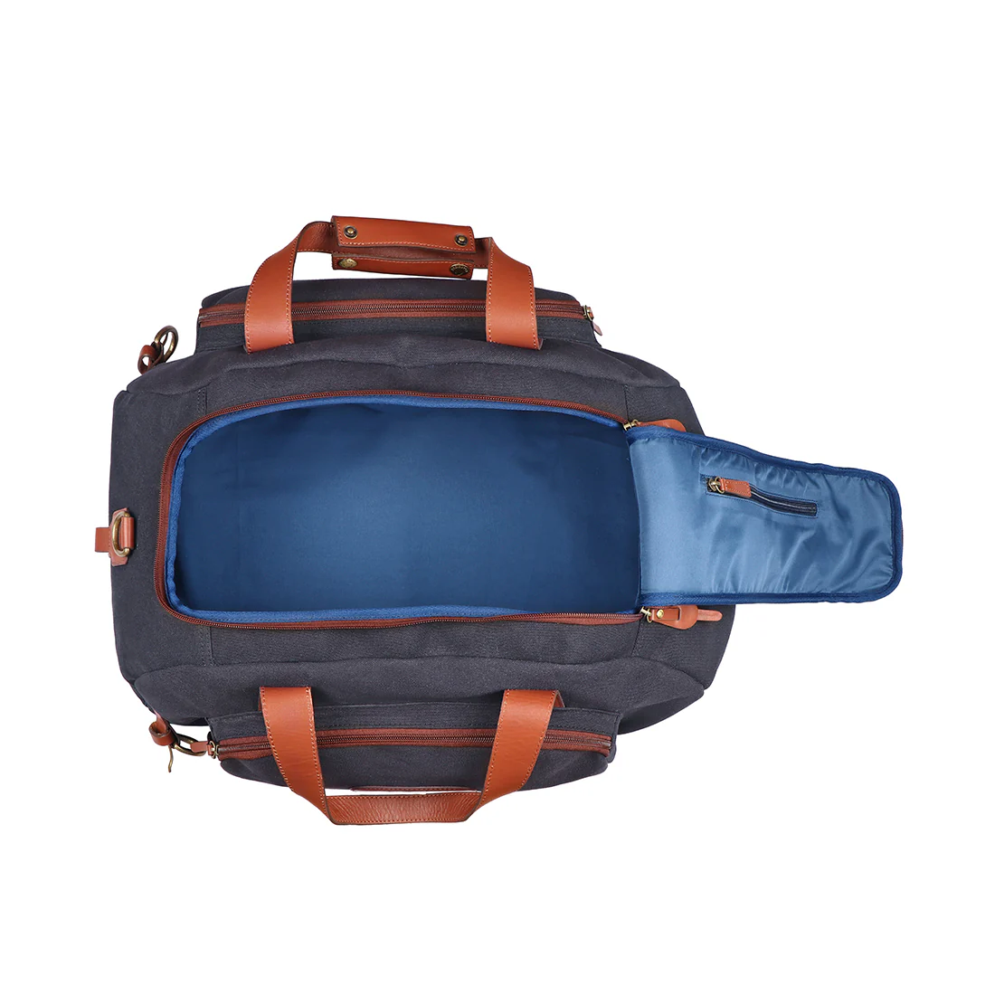 Cameron 2 Blue Canvas Duffle Bag - Image 6