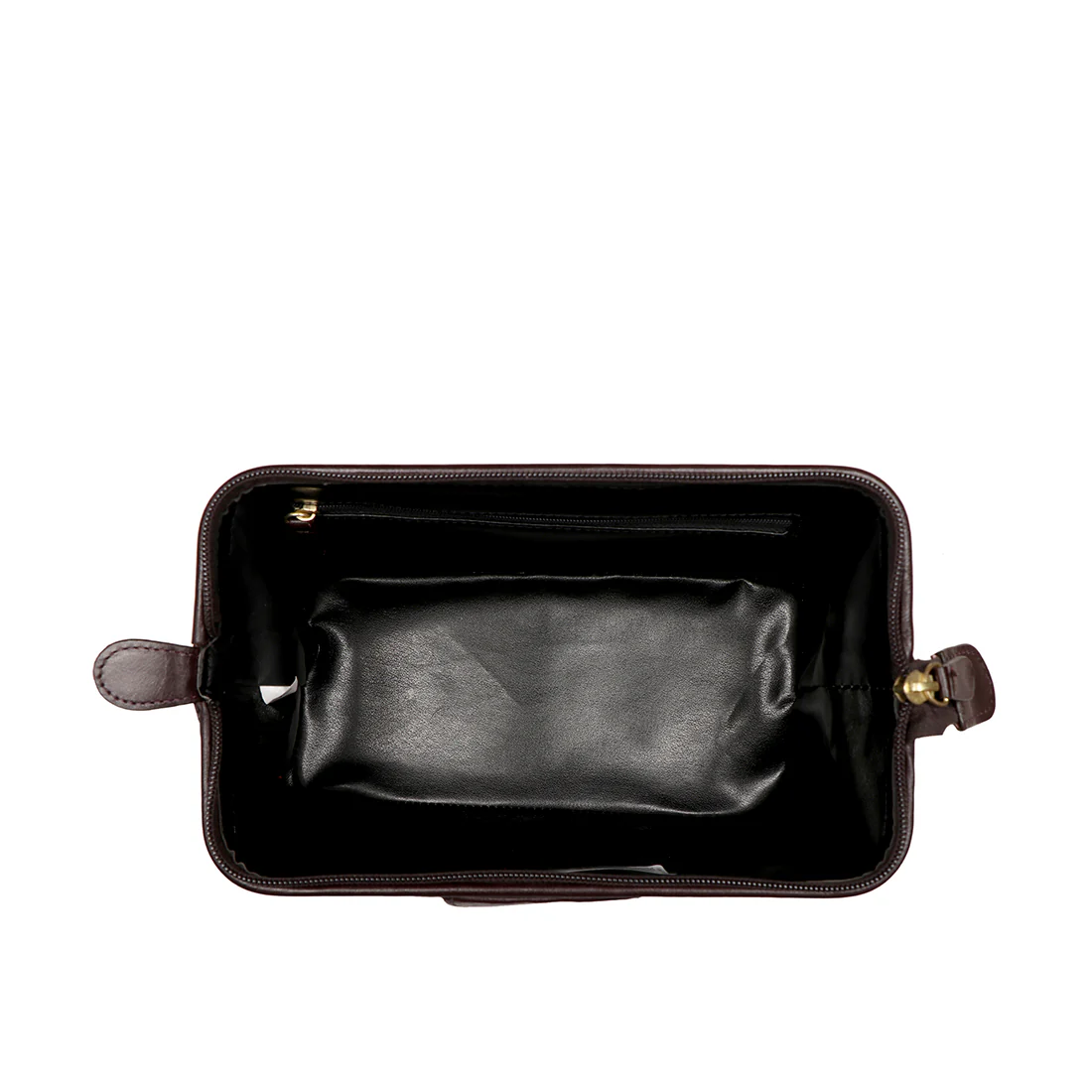 Capri Brown Leather Wash Bag - Image 4