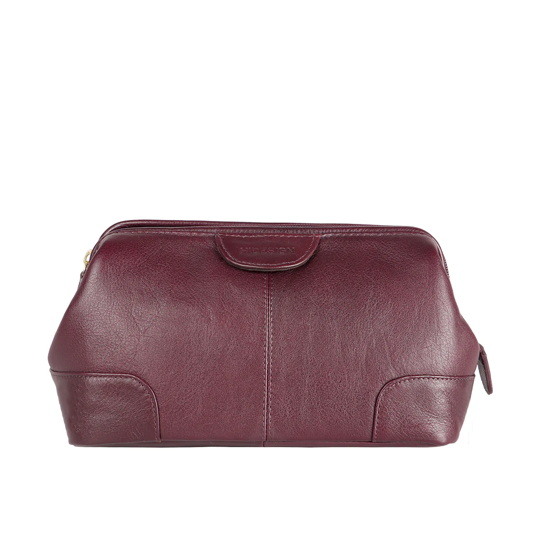 Capri Purple Leather Wash Bag