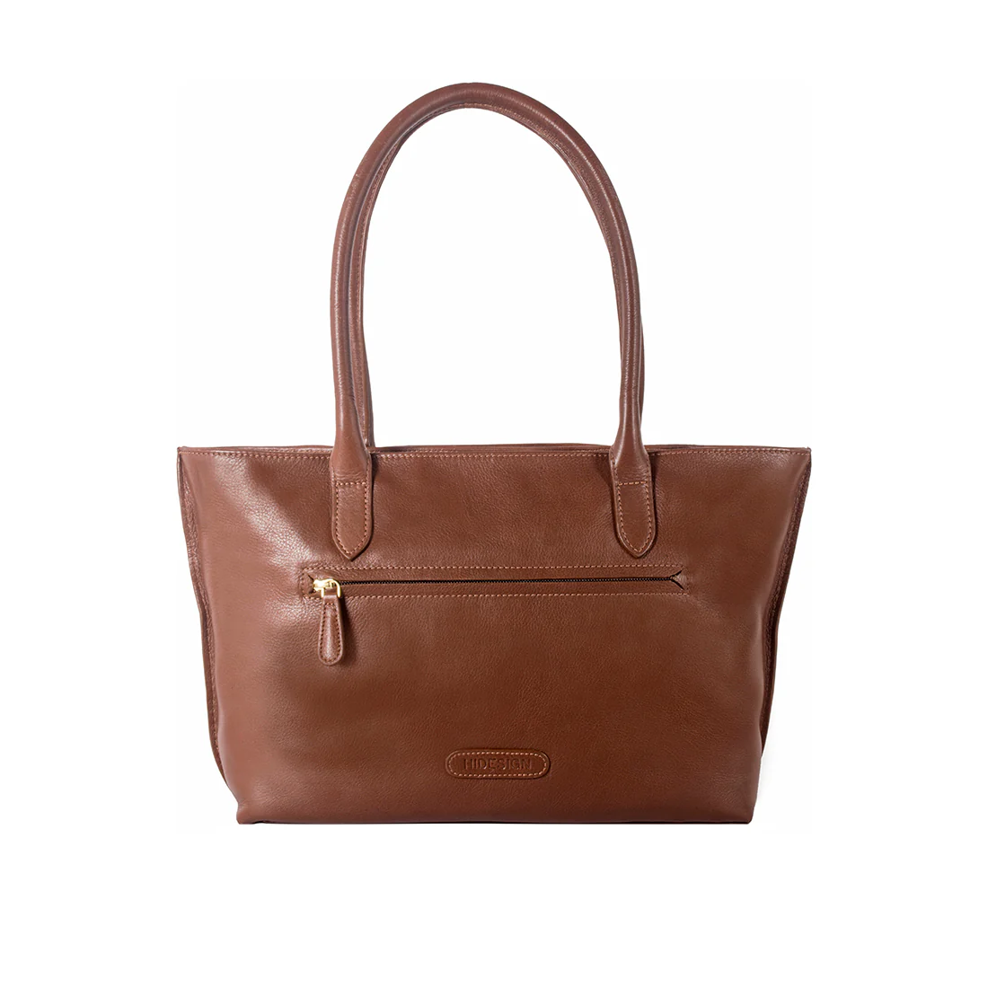 Caramel 01 Tan Leather Tote Bag - Image 3