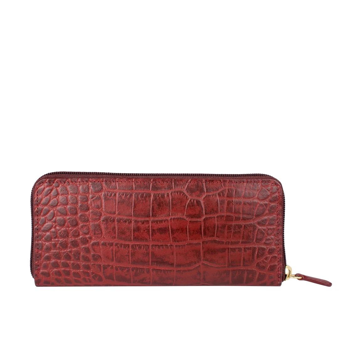 Carly W3  Red Leather Zip Around Wallet - Image 4