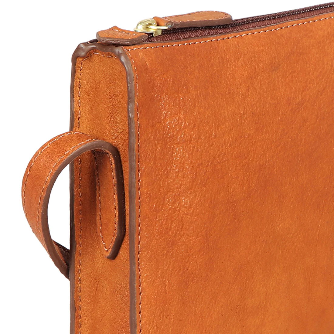 Carmel 01 Orange Leather Sling Bag - Image 5