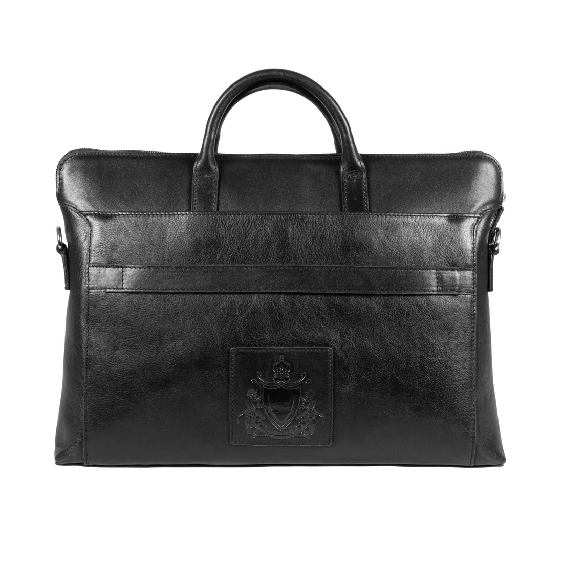 Carnegie 02 Black Leather  Laptop Bag - Image 5
