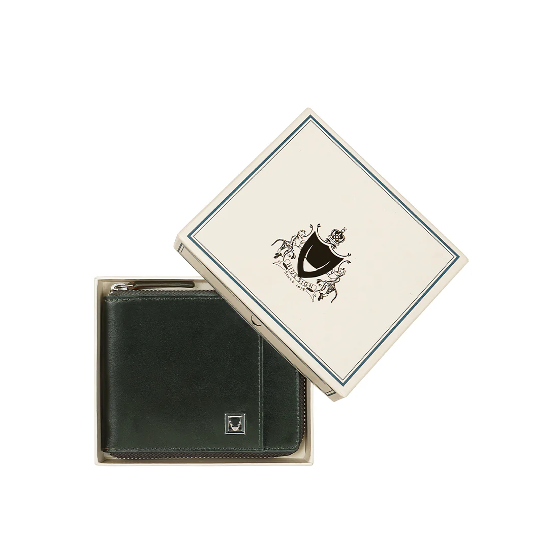 Cashmere W2 Green Leather Bi-Fold Wallet - Image 8