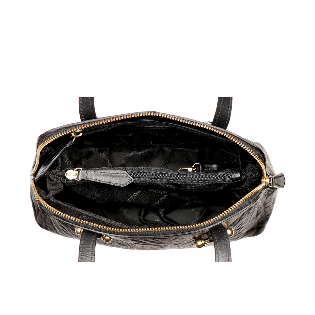 Cera 01 Black Leather Tote Bag - Image 4