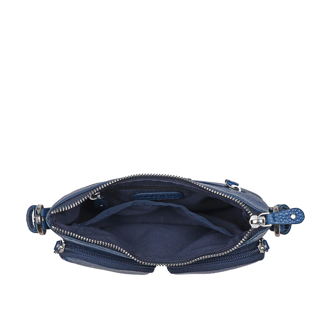 Changi-01 Blue Leather Shoulder Bag - Image 6