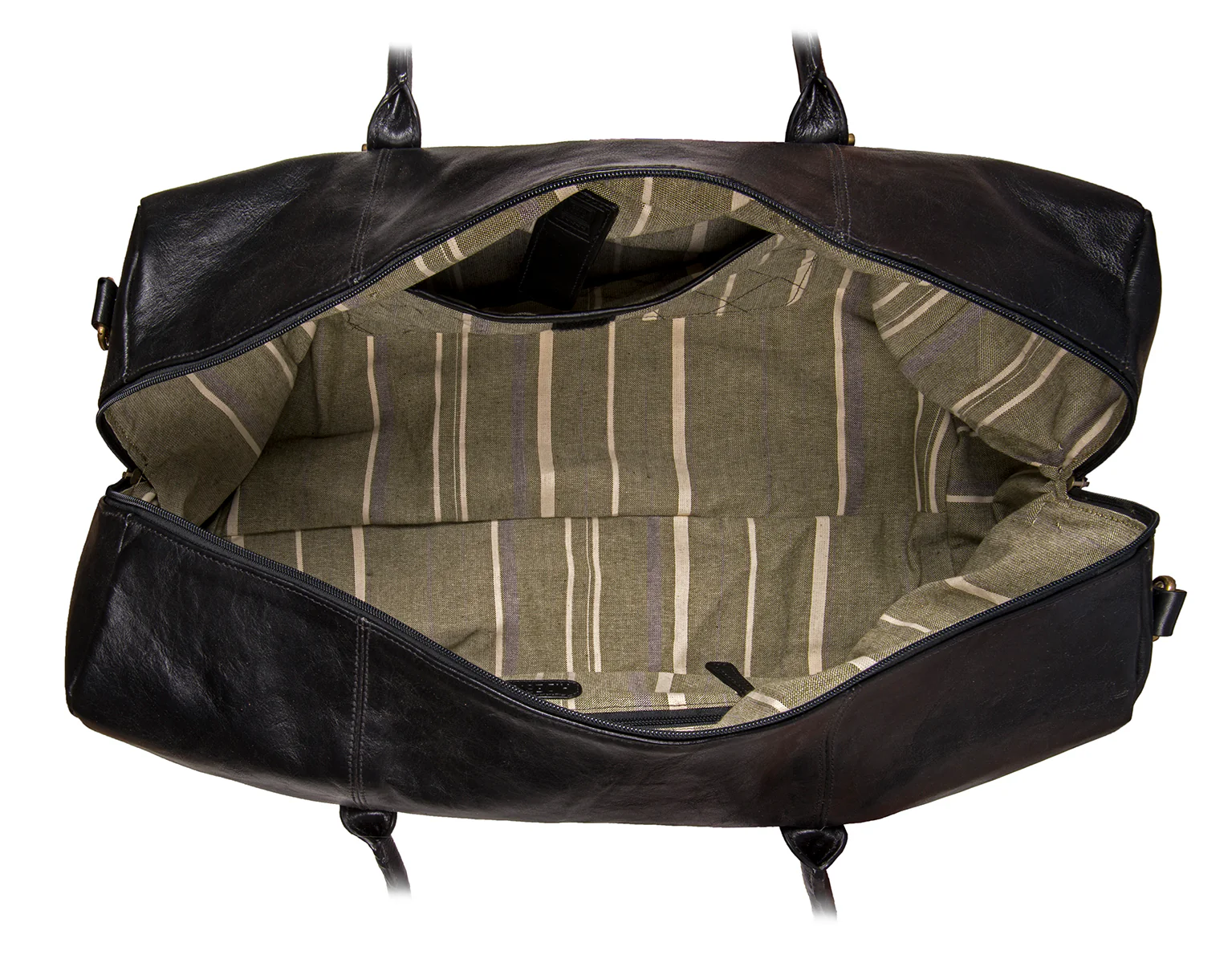 Charles 01 Black Leather Duffle Bag - Image 5
