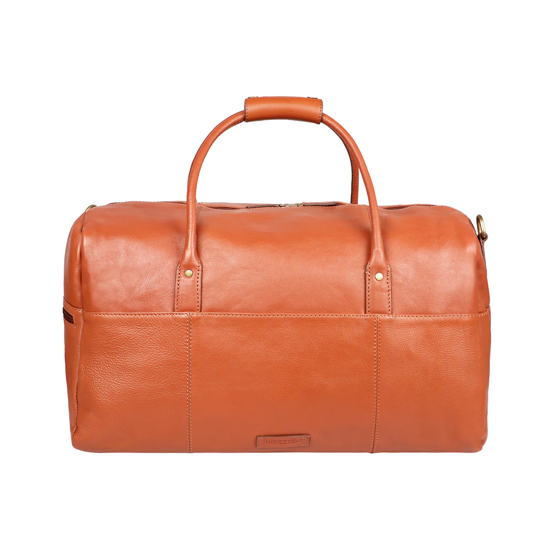 Charles 01 Tan Leather Duffle Bag - Image 3