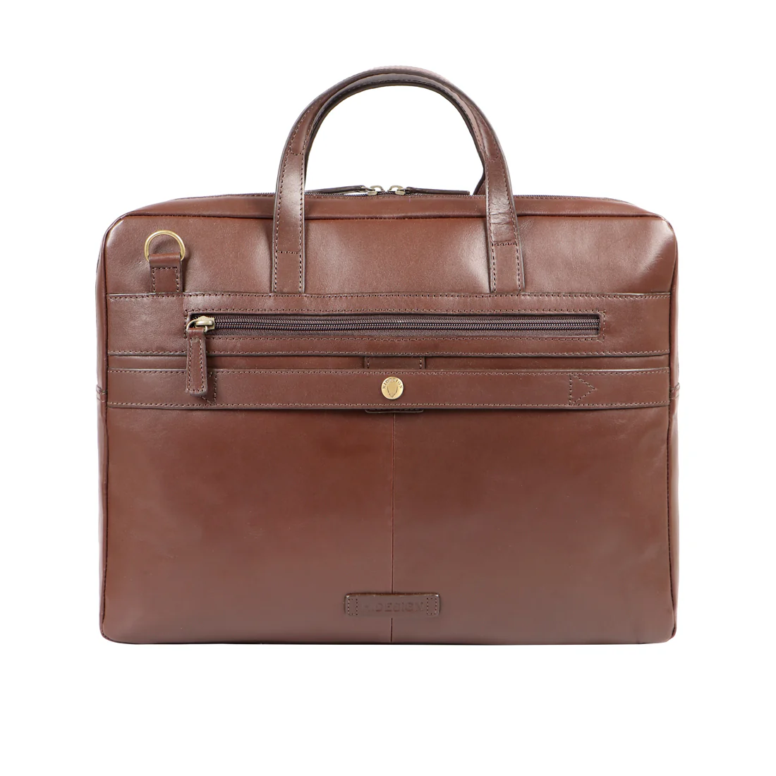 Confucius 02 Brown Leather  Briefcase - Image 4