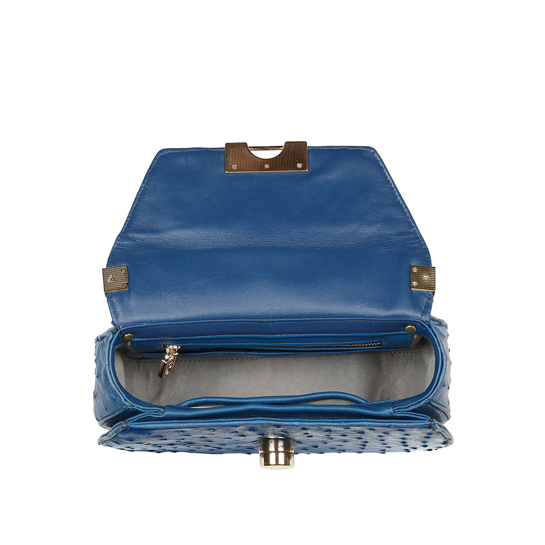 Coral-03 Blue Leather Shoulder Bag - Image 6