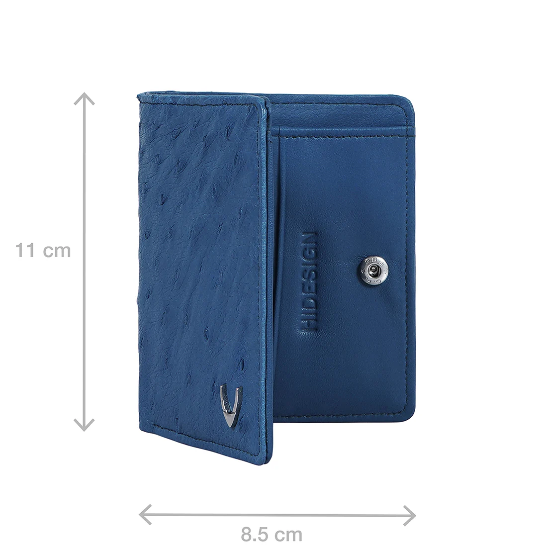 Coral W2 Blue Leather Bi-Fold Wallet - Image 7