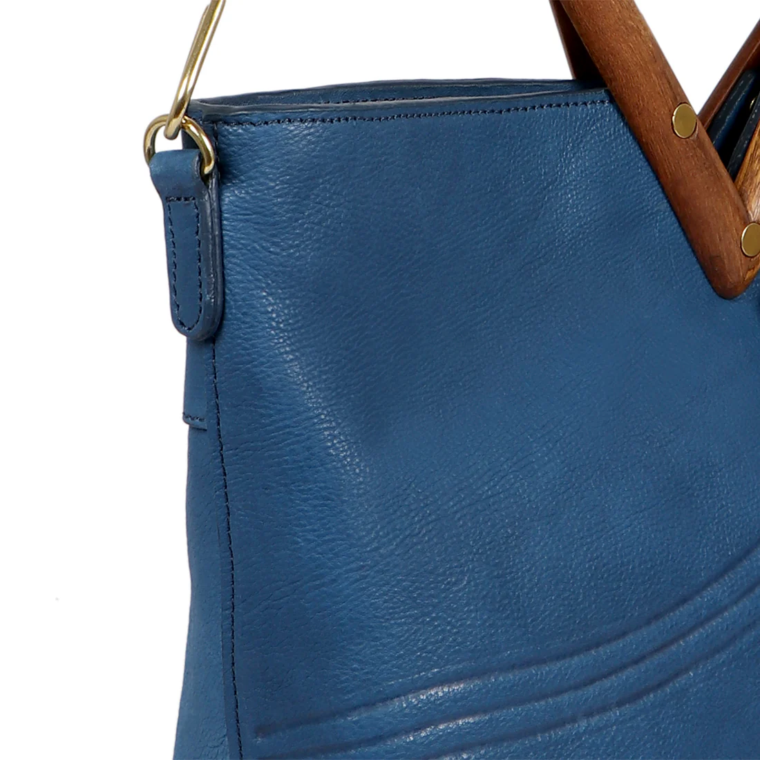Daishi 02 Blue Leather Shoulder Bag - Image 5
