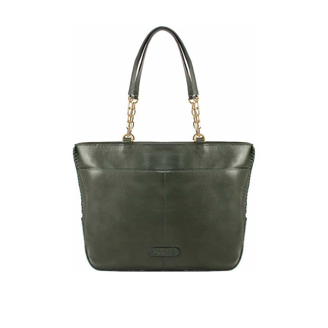 Delilah 03 Green Leather Tote Bag - Image 3