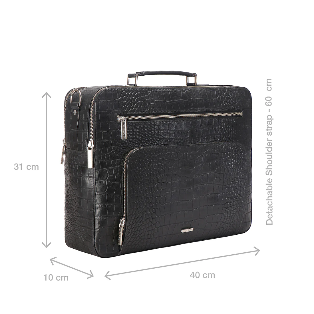 Draper 01 Black Leather  Briefcase - Image 2
