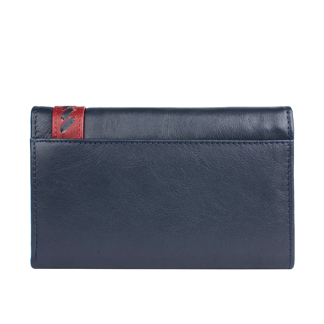 Drew W2 Blue Leather Trifold Wallet - Image 3