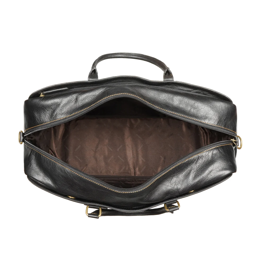 Duke 02 Black Leather Duffle Bag - Image 6