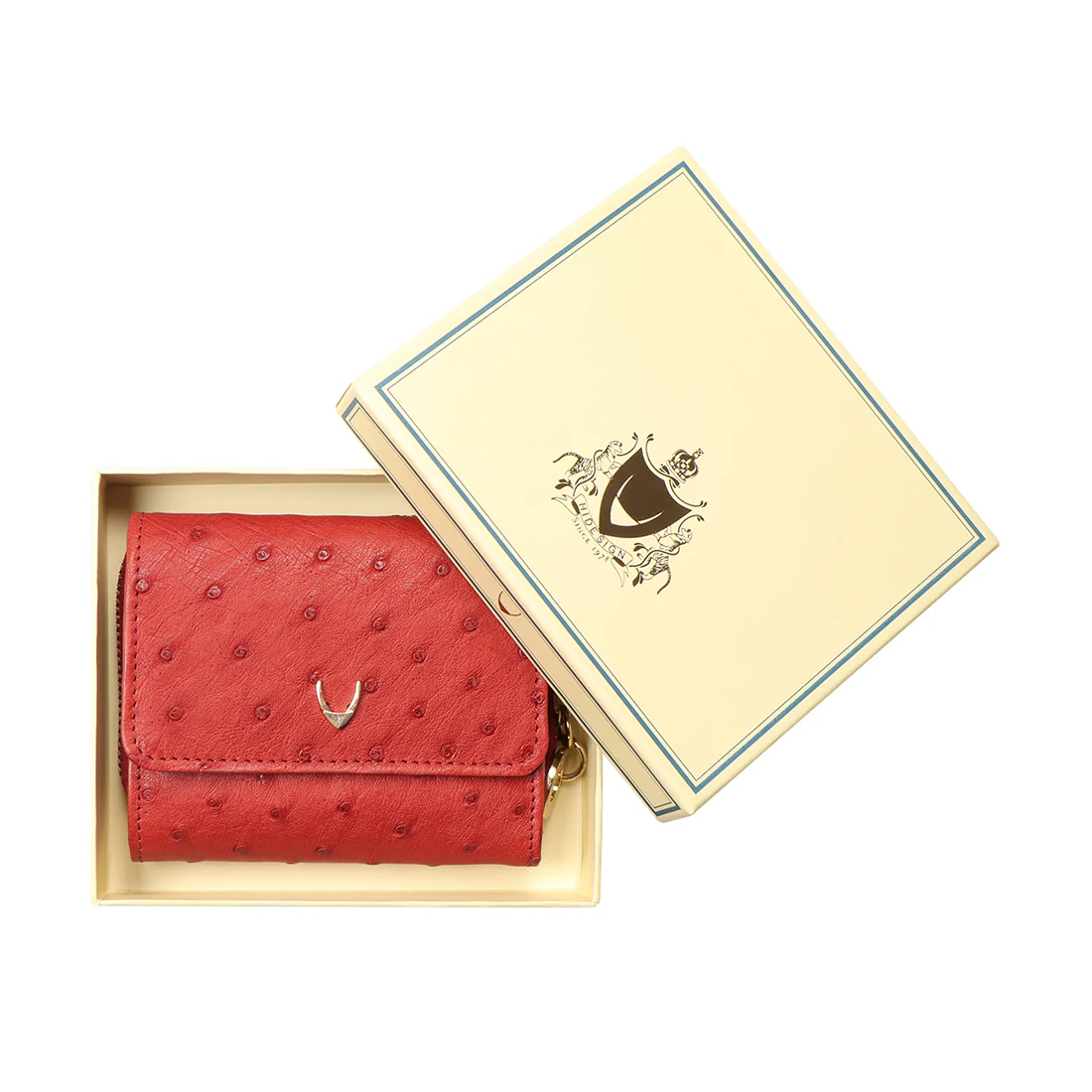 Eda W2 Red Leather Trifold Wallet - Image 9