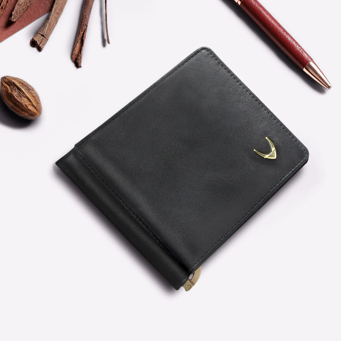 Ee 386-Mc Black Leather Money Clip - Image 2