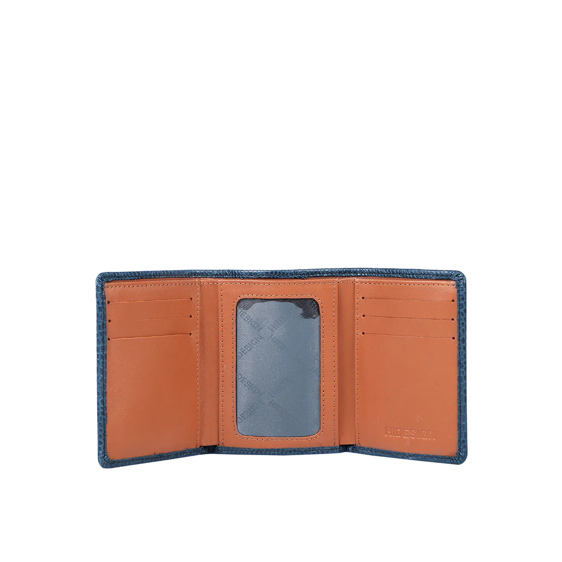 Ee 386-Tf Blue Leather Trifold Wallet - Image 2
