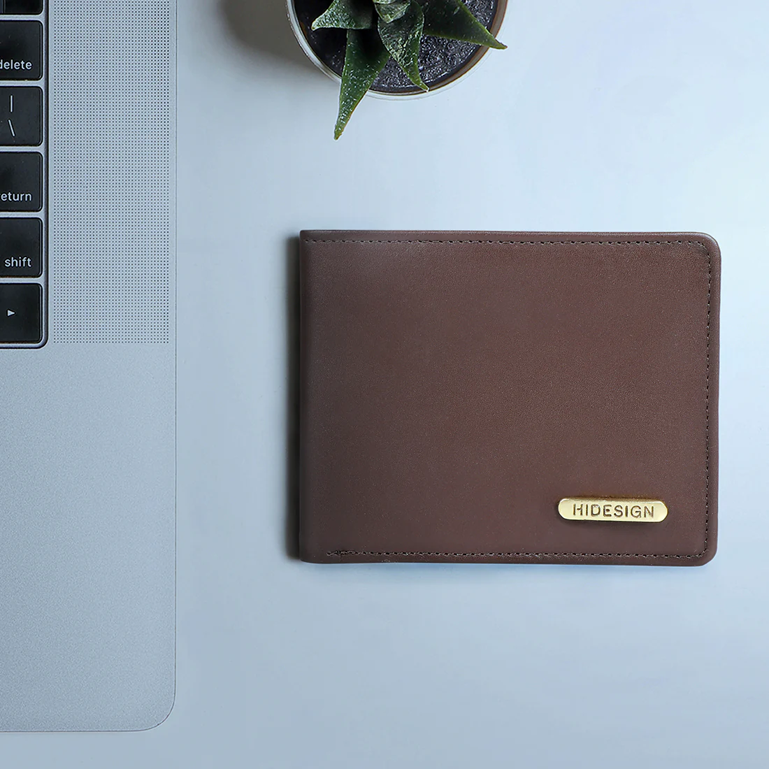 Ee 387-017  Brown Leather Bi-Fold Wallet - Image 2