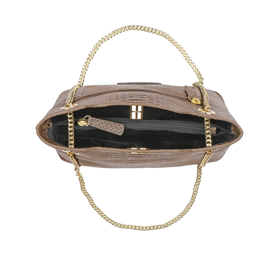Ee Aliya 01 Grey Leather Shoulder Bag - Image 5