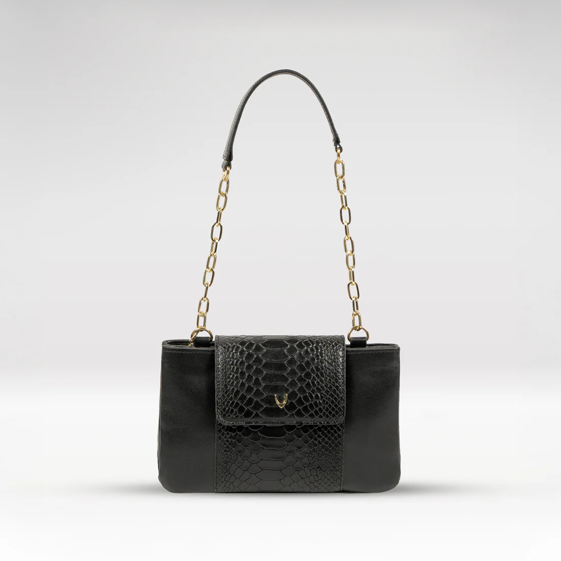 Ee Aquarius 01 Black Leather Shoulder Bag