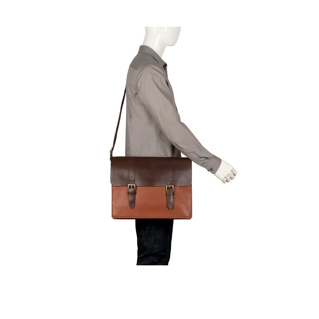 Ee Eden 01 Tan Leather  Messenger Bag - Image 6