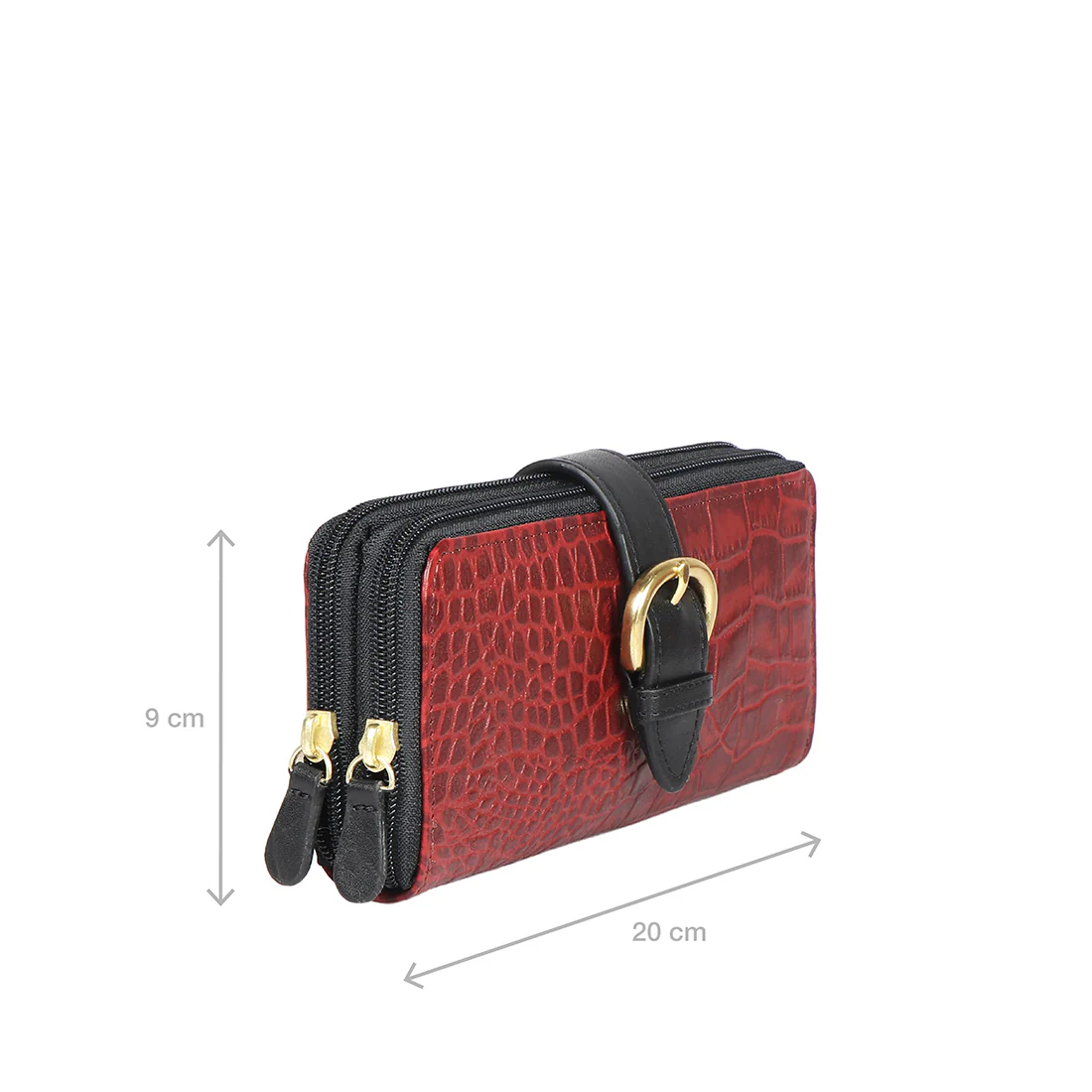 Ee Eliza W2-M Red Leather Double Zip Around Wallet - Image 2