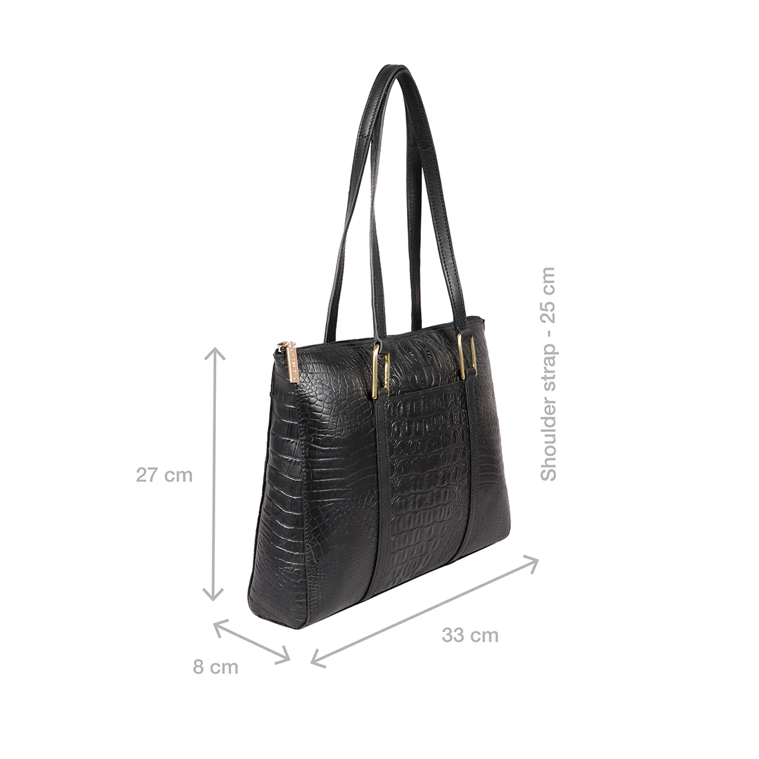 Ee Fuschia 02 Black Leather Tote Bag - Image 2