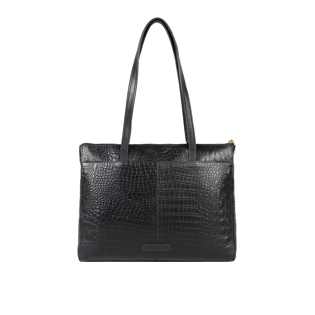 Ee Fuschia 02 Black Leather Tote Bag - Image 3