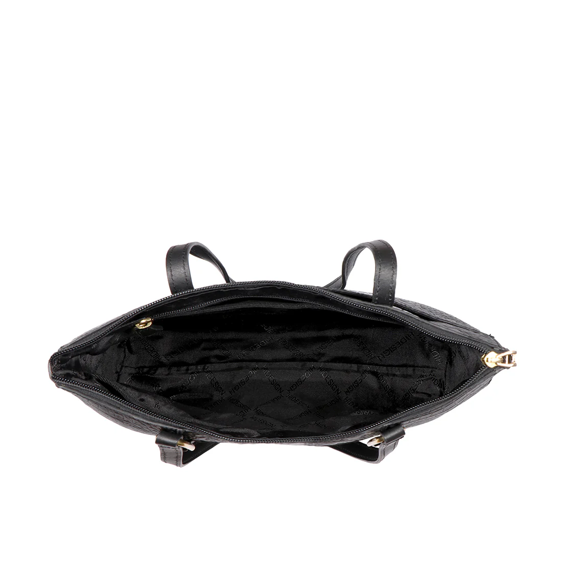 Ee Fuschia 02 Black Leather Tote Bag - Image 5