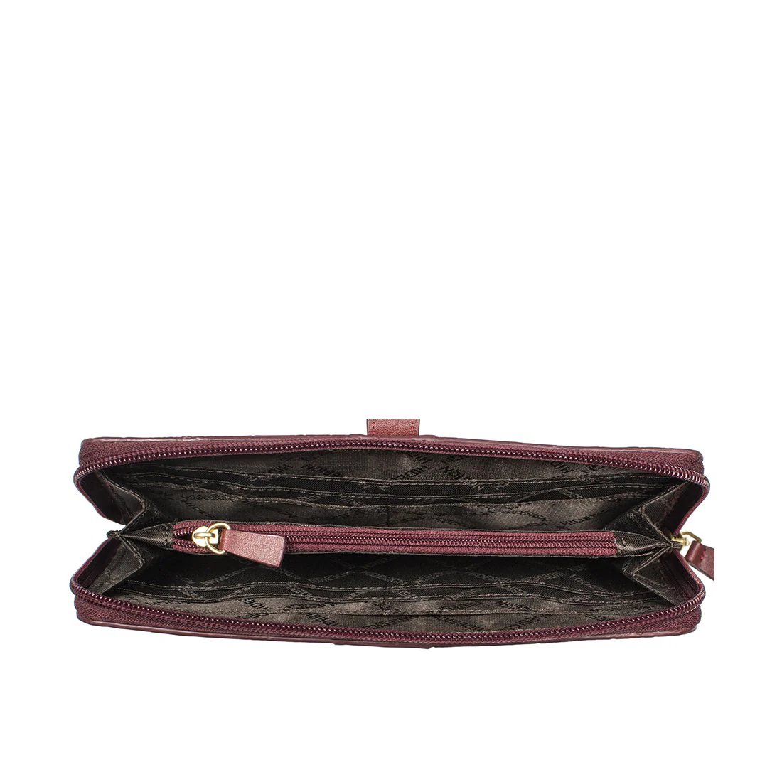 Ee Hong Kong W2 Red Leather Zip Around Wallet - Image 4