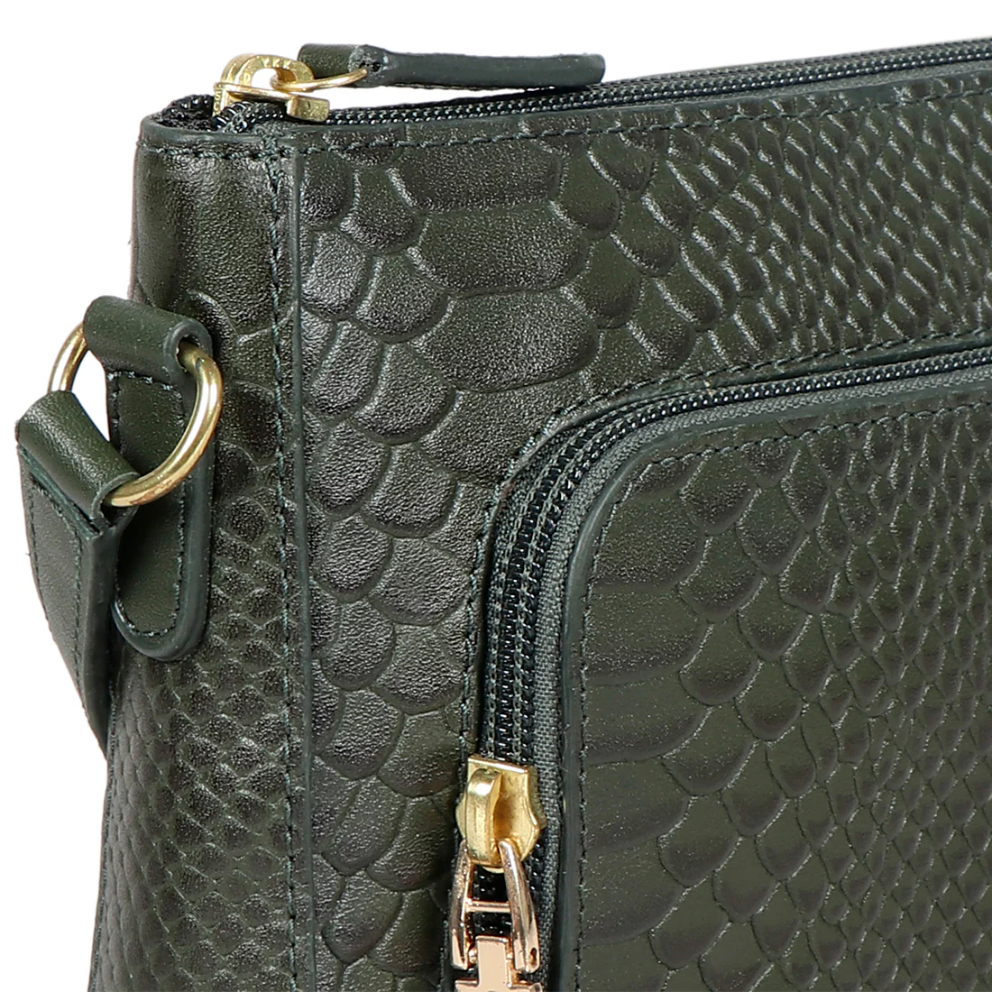 Ee Katniss 01 Green Leather Sling Bag - Image 4
