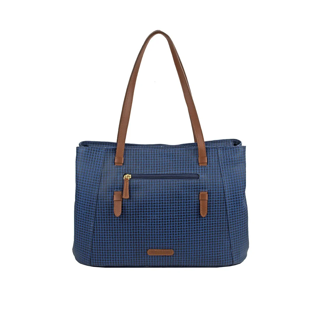 Ee Leandra 01 Blue Leather Tote Bag - Image 3