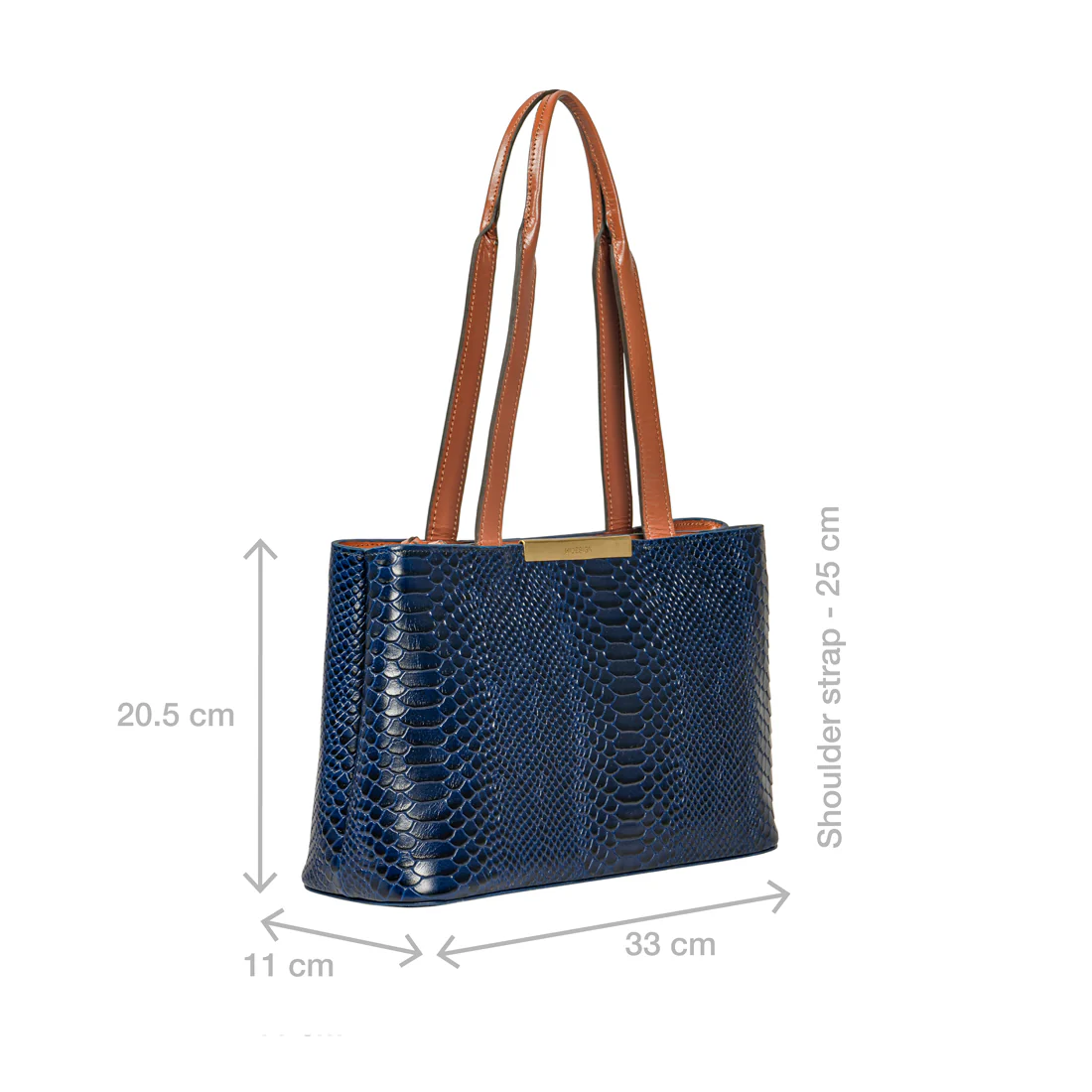 Ee Leo 01 Blue Leather Tote Bag - Image 4