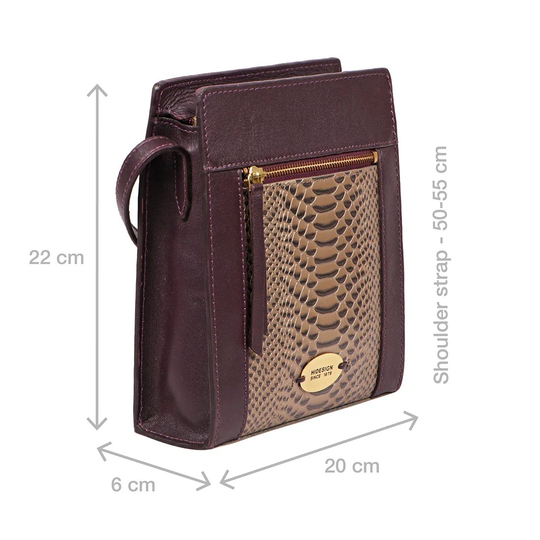 Ee Libra 03 Purple Leather Sling Bag - Image 3