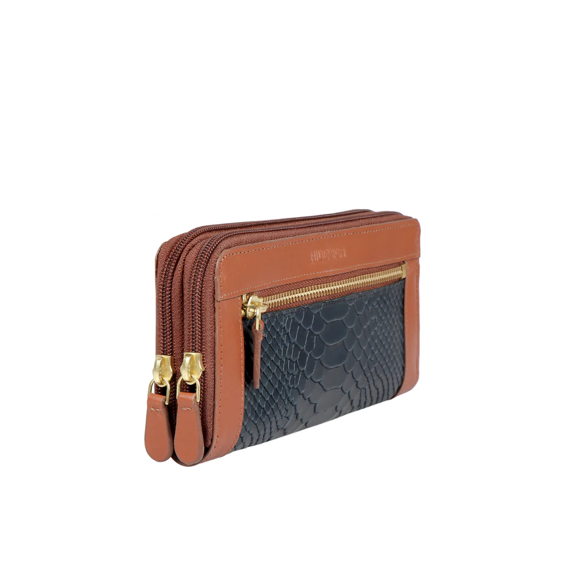 Ee Libra W2 Blue Leather Double Zip Around Wallet - Image 3