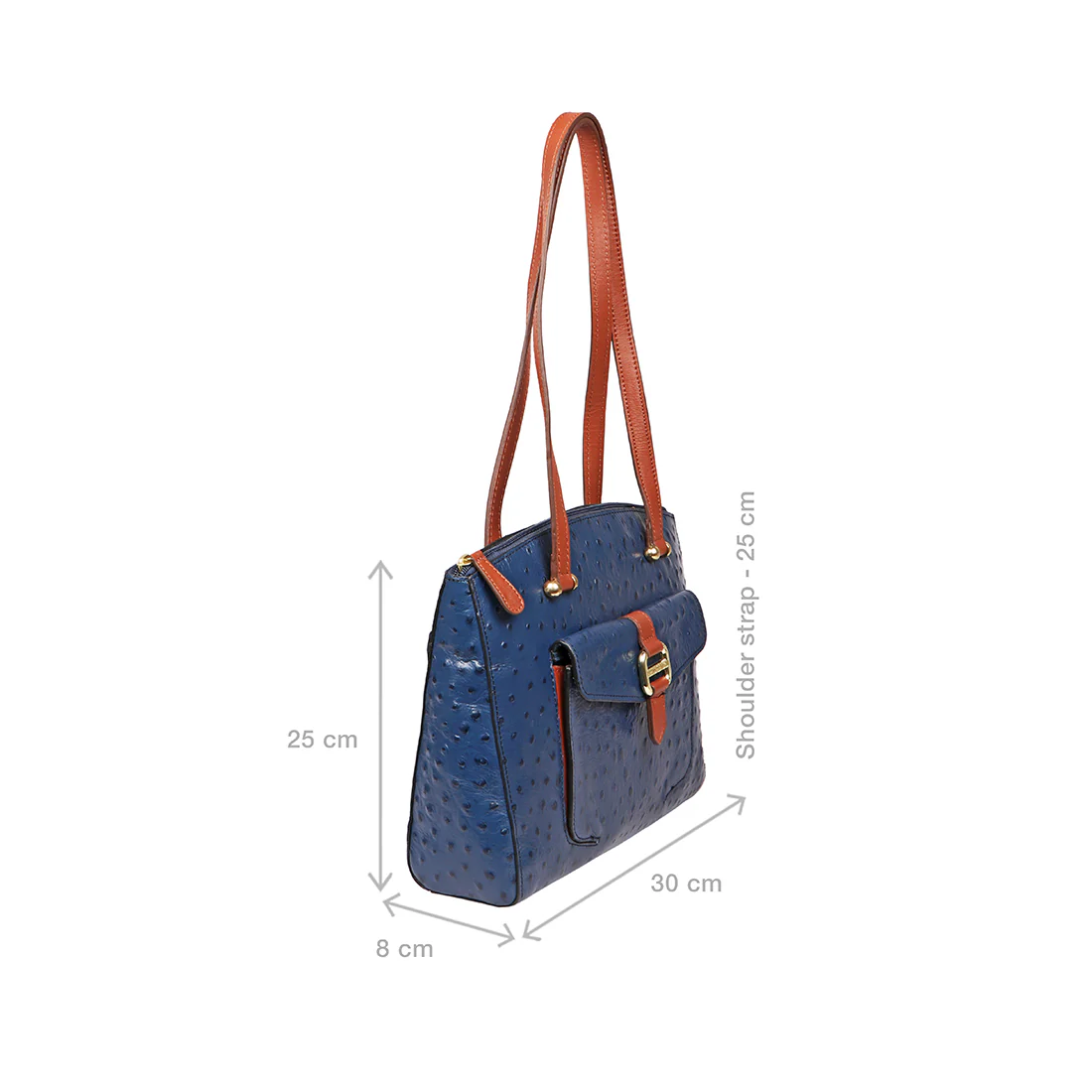 Ee Lotus 02 Blue Leather Shoulder Bag - Image 3