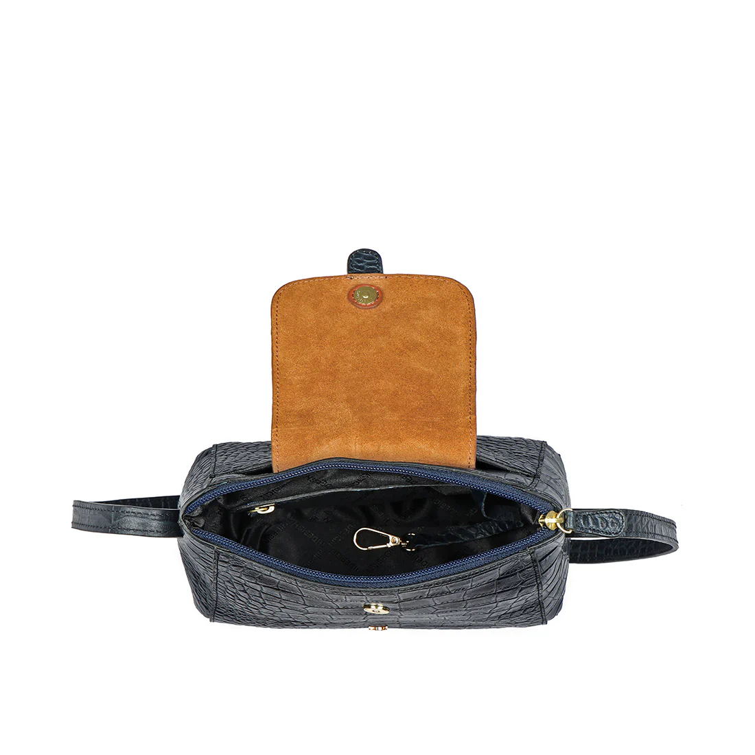 Ee Lyra Blue Leather Sling Bag - Image 5